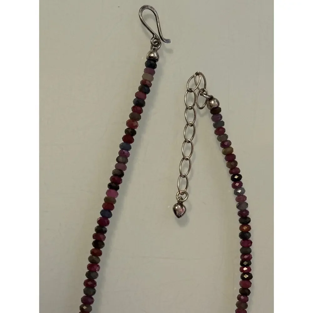 Jay King Mine finds DRT Faceted Rainbow Tourmaline 18-20” Sterling Necklace - Picture 3 of 4